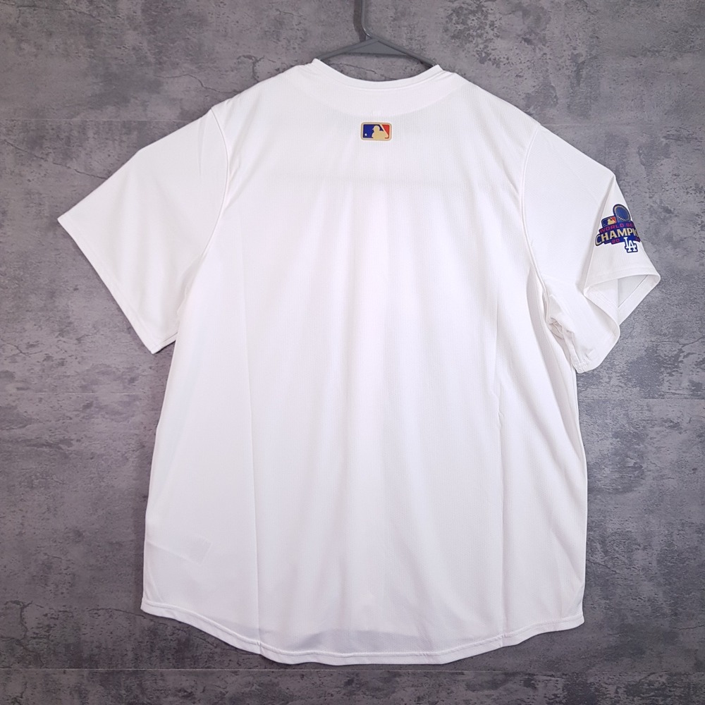 NIKE Los Angeles Dodgers 2024 World Series Gold Champions Jersey Mens 2XL White - Picture 2 of 8
